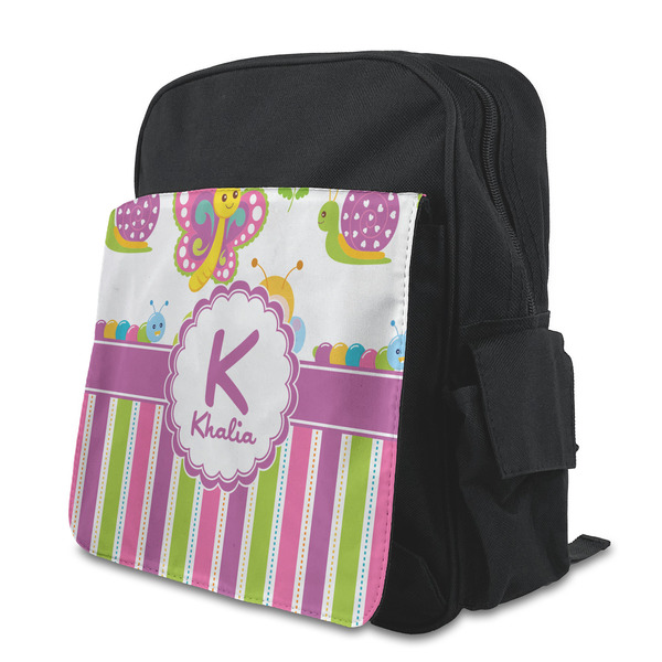 Custom Butterflies & Stripes Preschool Backpack (Personalized)
