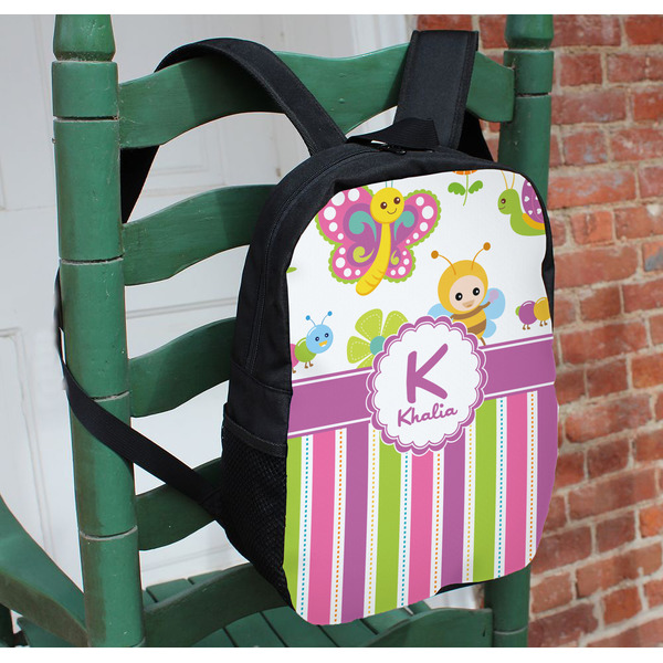 Butterflies & Stripes Kids Backpack - In Context