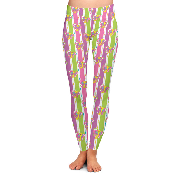 Custom Butterflies & Stripes Ladies Leggings