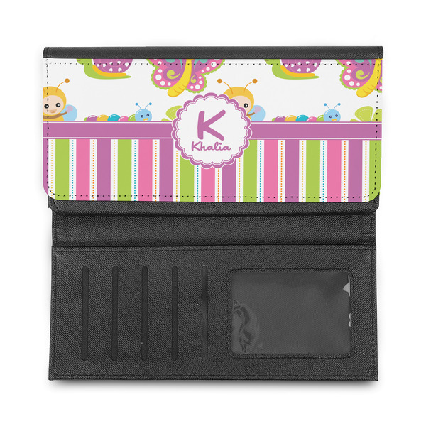 Butterflies & Stripes Ladies Wallet - Half Way Open