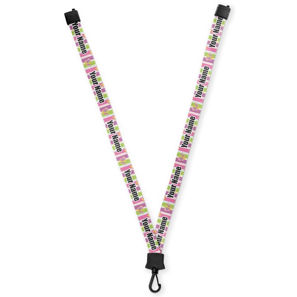 Custom Butterflies & Stripes Lanyard (Personalized)