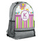 Butterflies & Stripes Large Backpack - Gray - Angled View