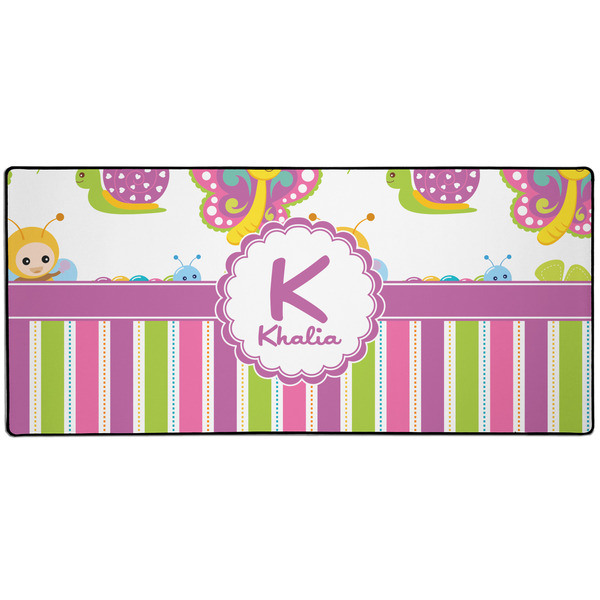 Custom Butterflies & Stripes 3XL Gaming Mouse Pad - 35" x 16" (Personalized)