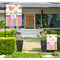 Butterflies & Stripes Large Garden Flag - Single Sided (Personalized)