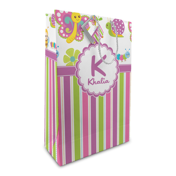 Custom Butterflies & Stripes Large Gift Bag (Personalized)