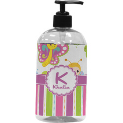 Butterflies & Stripes Plastic Soap / Lotion Dispenser (Personalized)