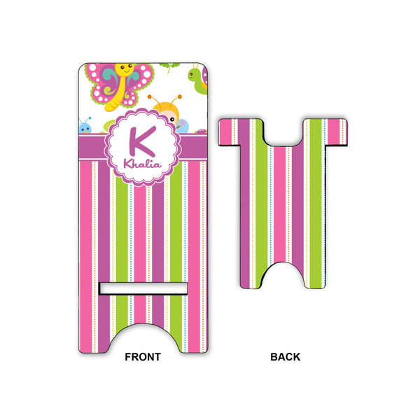 Butterflies & Stripes Large Phone Stand - Front & Back