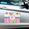 Butterflies & Stripes Large Rectangle Car Magnets- In Context
