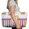 Butterflies & Stripes Large Rope Tote Bag - In Context View