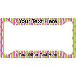 Butterflies & Stripes License Plate Frame (Personalized)