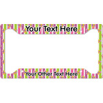 Butterflies & Stripes License Plate Frame - Style A (Personalized)