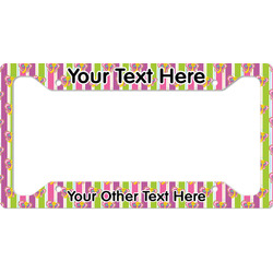Butterflies & Stripes License Plate Frame (Personalized)