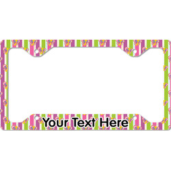Butterflies & Stripes License Plate Frame - Style C (Personalized)