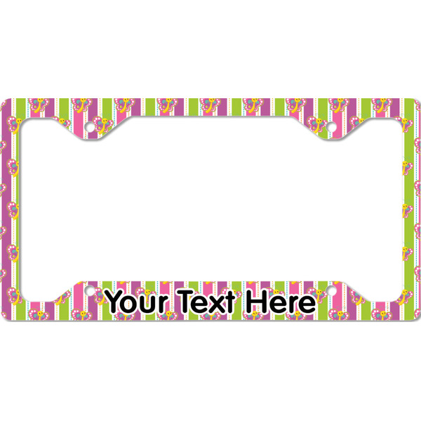 Butterflies & Stripes License Plate Frame - Style C
