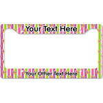 Butterflies & Stripes License Plate Frame - Style B (Personalized)