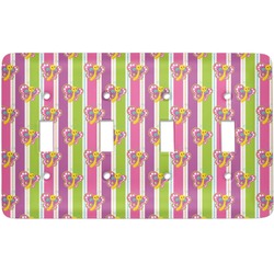 Butterflies & Stripes Light Switch Cover (4 Toggle Plate)