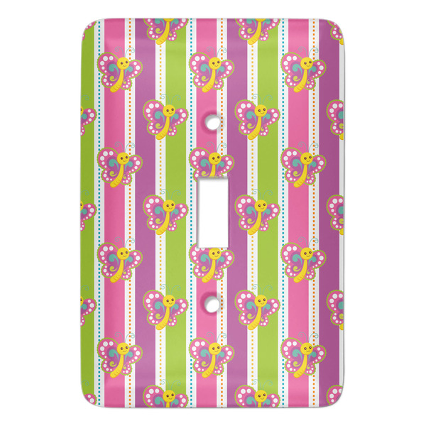 Custom Butterflies & Stripes Light Switch Cover (Single Toggle)