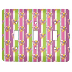Butterflies & Stripes Light Switch Cover (3 Toggle Plate)
