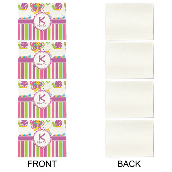 Butterflies & Stripes Linen Placemat - APPROVAL Set of 4 (single sided)