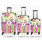 Butterflies & Stripes Luggage Bags all sizes - With Handle