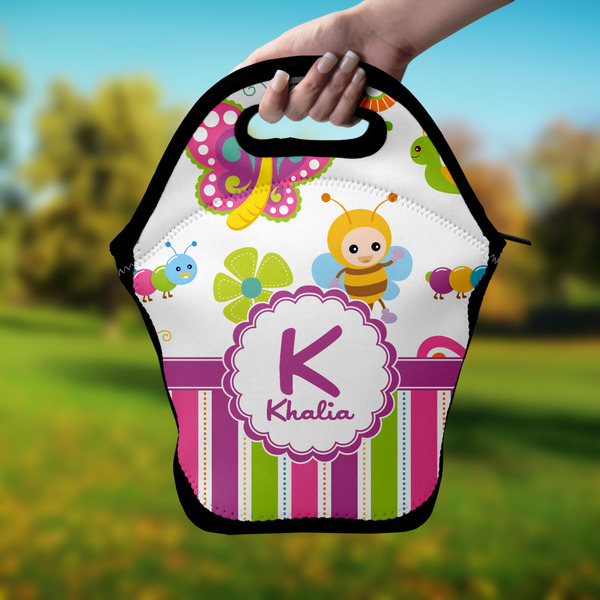 Butterflies & Stripes Lunch Bag - Hand