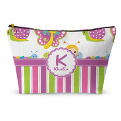 Butterflies & Stripes Makeup Bag - Small - 8.5"x4.5" (Personalized)