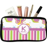 Butterflies & Stripes Makeup / Cosmetic Bag (Personalized)