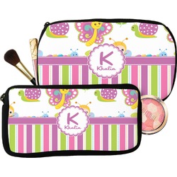 Butterflies & Stripes Makeup / Cosmetic Bag (Personalized)