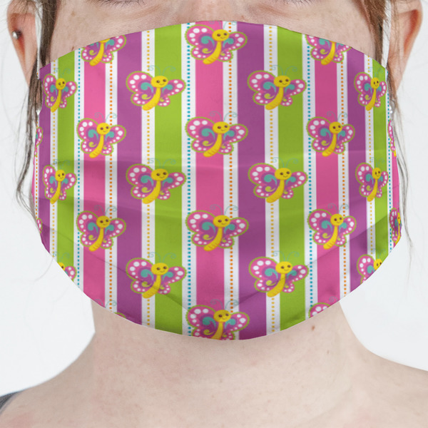 Custom Butterflies & Stripes Face Mask Cover