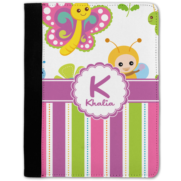 Custom Butterflies & Stripes Notebook Padfolio w/ Name and Initial