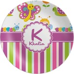 Butterflies & Stripes Melamine Plate (Personalized)