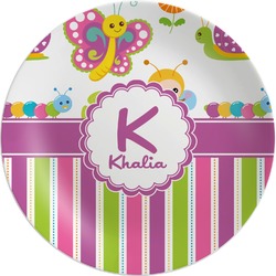 Butterflies & Stripes Melamine Plate (Personalized)