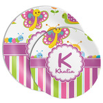 Butterflies & Stripes Melamine Plate (Personalized)