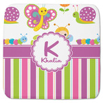 Butterflies & Stripes Memory Foam Bath Mat - 48"x48" (Personalized)