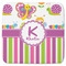 Butterflies & Stripes Memory Foam Bath Mat - 48"x48" (Personalized)