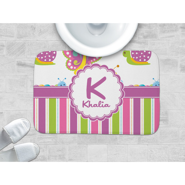 Butterflies & Stripes Memory Foam Bath Mat - LIFESTYLE 34x21