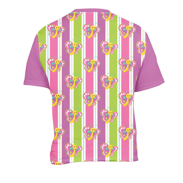 Butterflies & Stripes Men's Crew Neck T Shirt Medium - Back