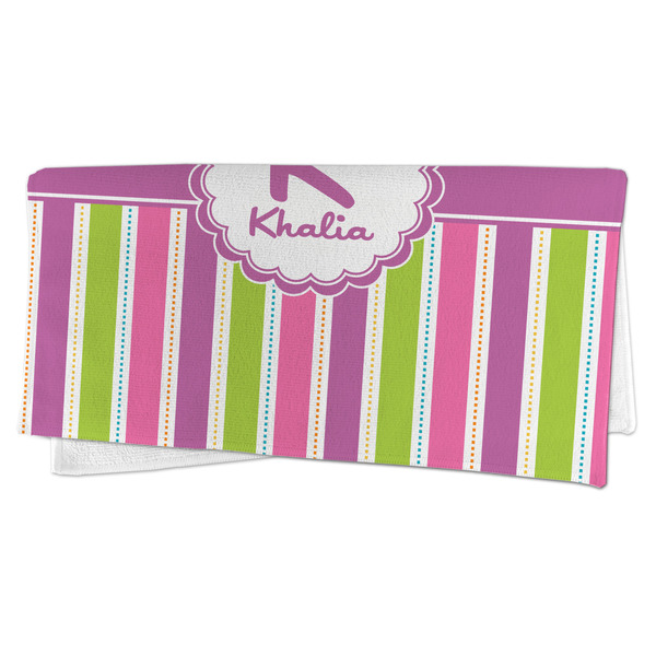 Butterflies & Stripes Microfiber Dish Rag - FOLDED (half)