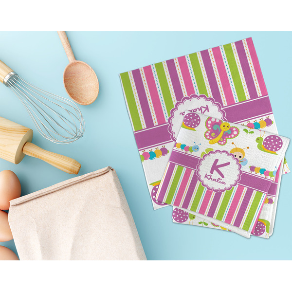 Butterflies & Stripes Microfiber Dish Rag - LIFESTYLE