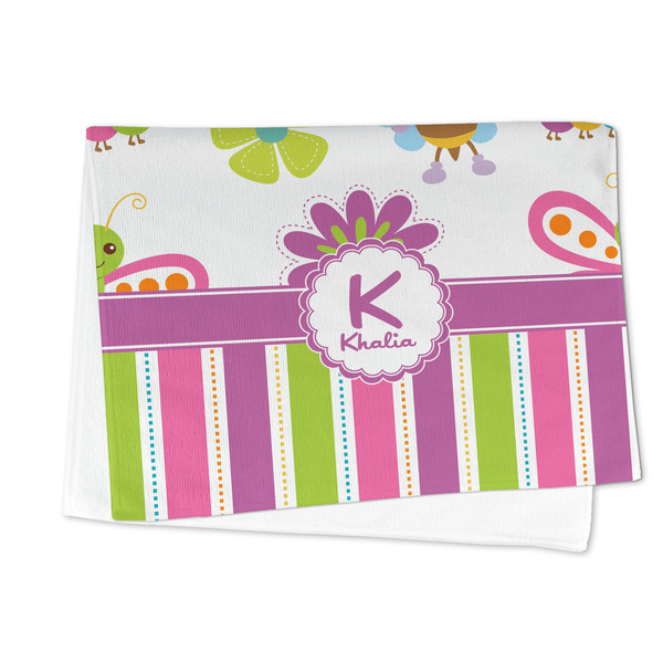 Butterflies & Stripes Microfiber Dish Towel - FOLDED HALF