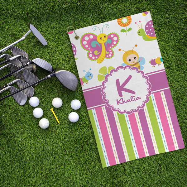 Butterflies & Stripes Microfiber Golf Towels - LIFESTYLE
