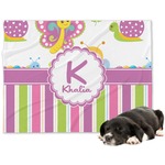 Butterflies & Stripes Dog Blanket - Regular (Personalized)