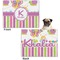 Butterflies & Stripes Microfleece Dog Blanket - Regular - Front & Back