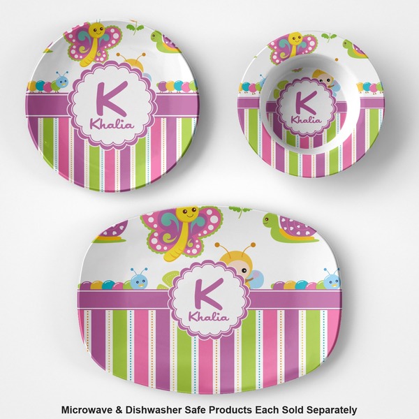 Butterflies & Stripes Microwave & Dishwasher Safe CP Plastic Dishware - Group