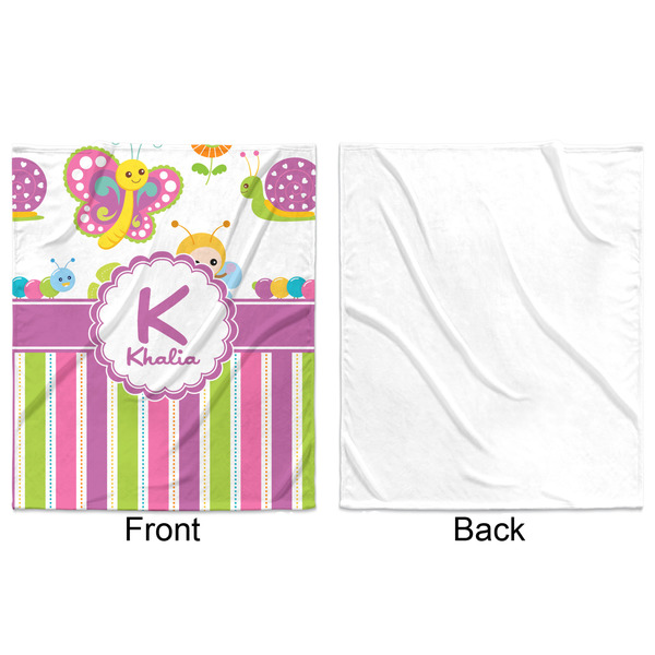 Butterflies & Stripes Minky Blanket - 50"x60" - Single Sided - Front & Back