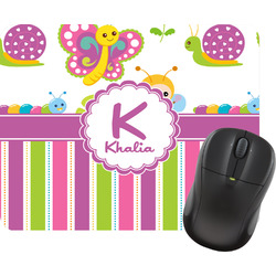 Butterflies & Stripes Rectangular Mouse Pad (Personalized)