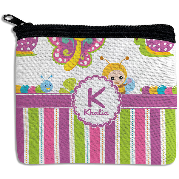 Custom Butterflies & Stripes Rectangular Coin Purse (Personalized)