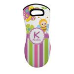 Butterflies & Stripes Neoprene Oven Mitt - Single w/ Name and Initial