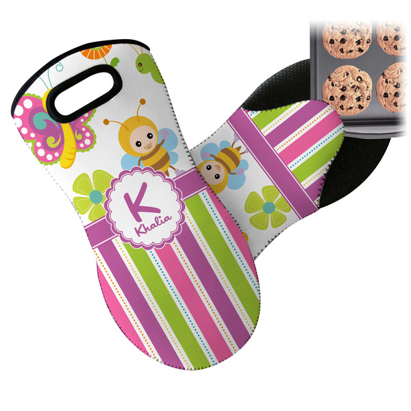 Butterflies & Stripes Neoprene Oven Mitt