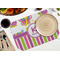 Butterflies & Stripes Octagon Placemat - Single front (LIFESTYLE) Flatlay